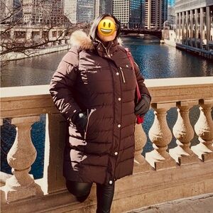 Michael Kors Long Puffer Coat Faux Fur Hood Winter Jacket Size 3X